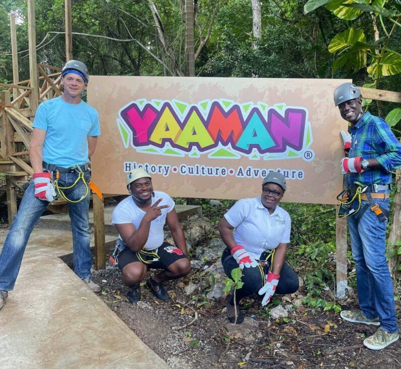 friends at jamaican zipline adventure tour